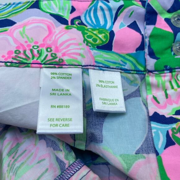 Lilly Pulitzer Kaden Stretch Shorts Multi Beak Calm Carry On 4" Inseam Size 16 - Picture 7 of 8